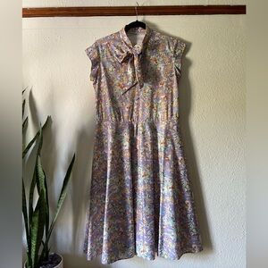 Vintage Floral Summer Dress M/L